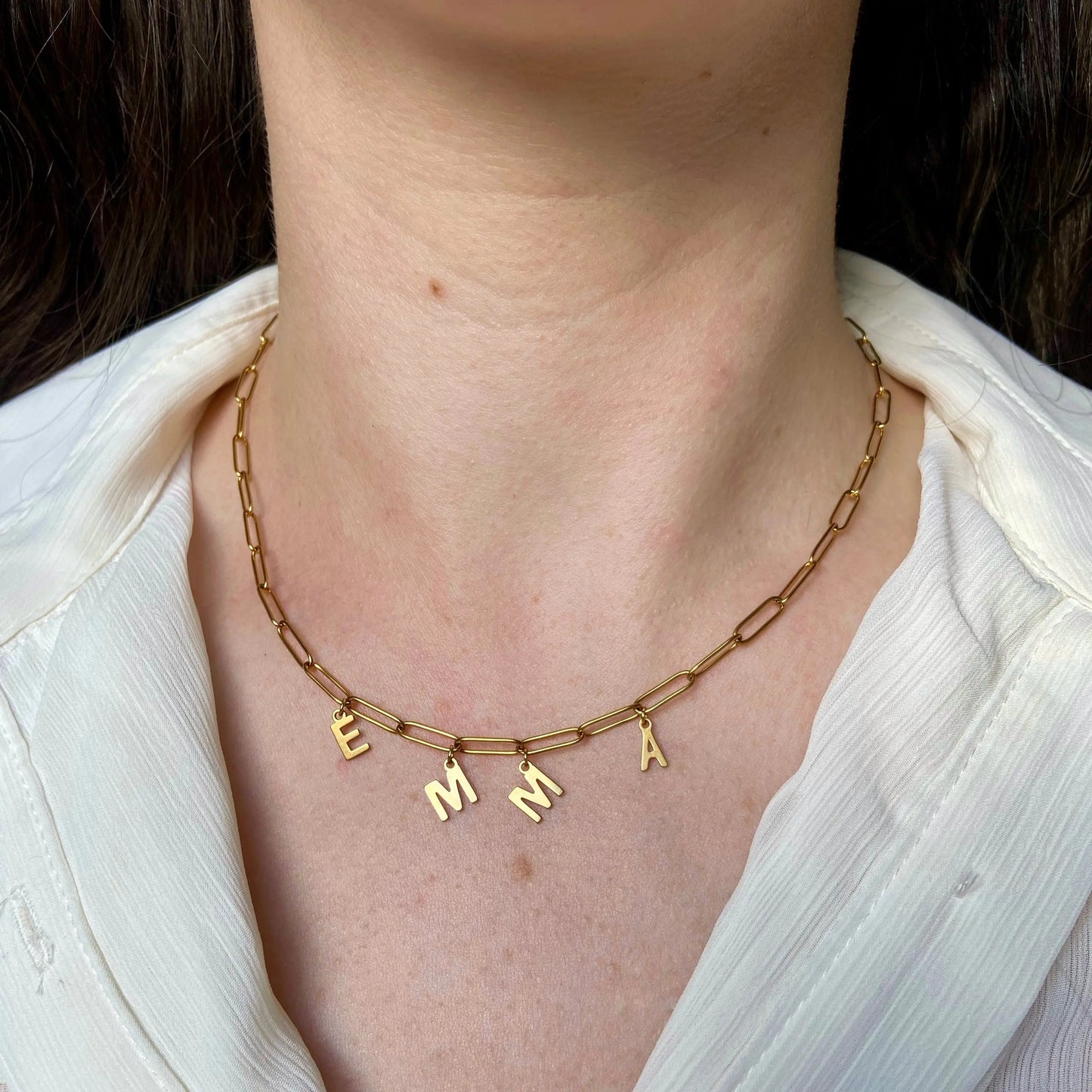 COLLIER DORÉ | LETTRES