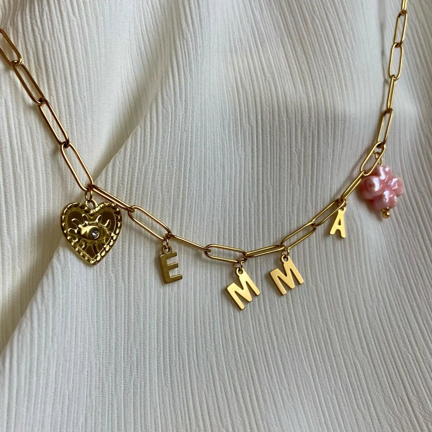 COLLIER DORÉ | LETTRES & CHARMS