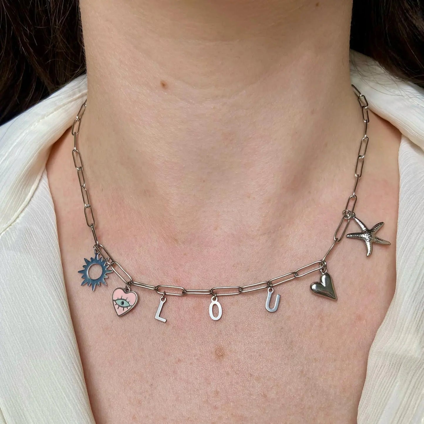 COLLIER ARGENTÉ | LETTRES & CHARMS