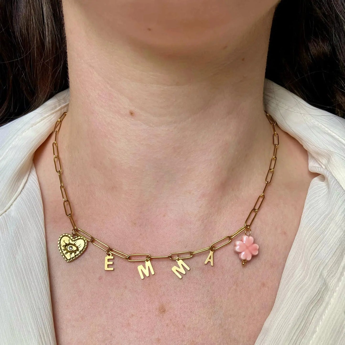COLLIER DORÉ | LETTRES & CHARMS