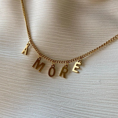 COLLIER DORÉ  | LETTRES