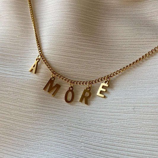 COLLIER DORÉ  | LETTRES
