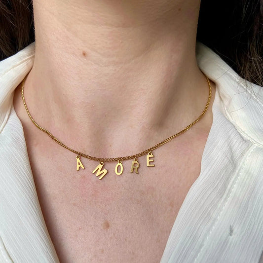COLLIER DORÉ  | LETTRES